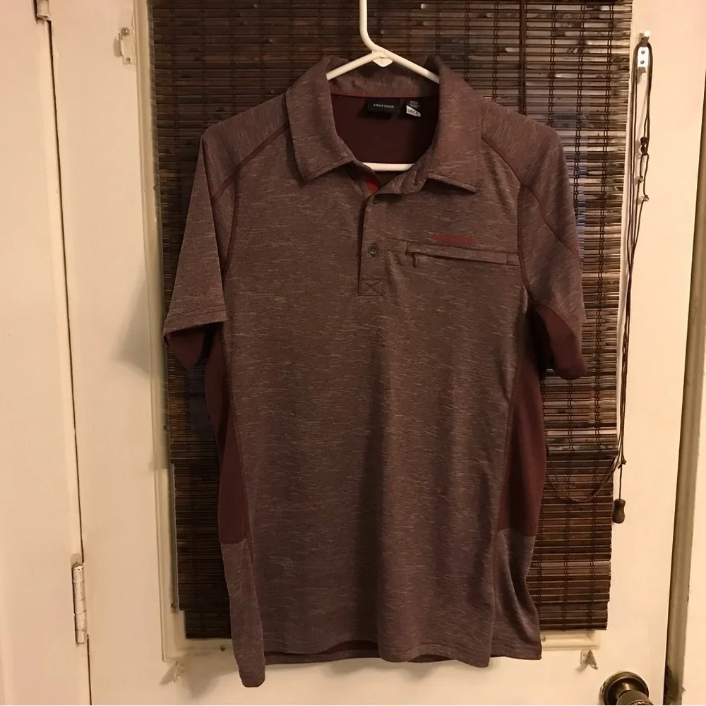 Marmot Polo Shirt Mens Medium Short Sleeve Button Casual